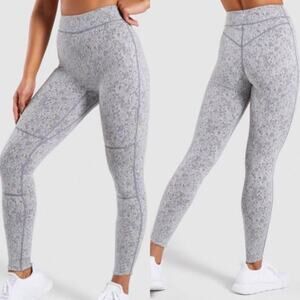 Gymshark Grey Fleur Texture High Rise Leggings